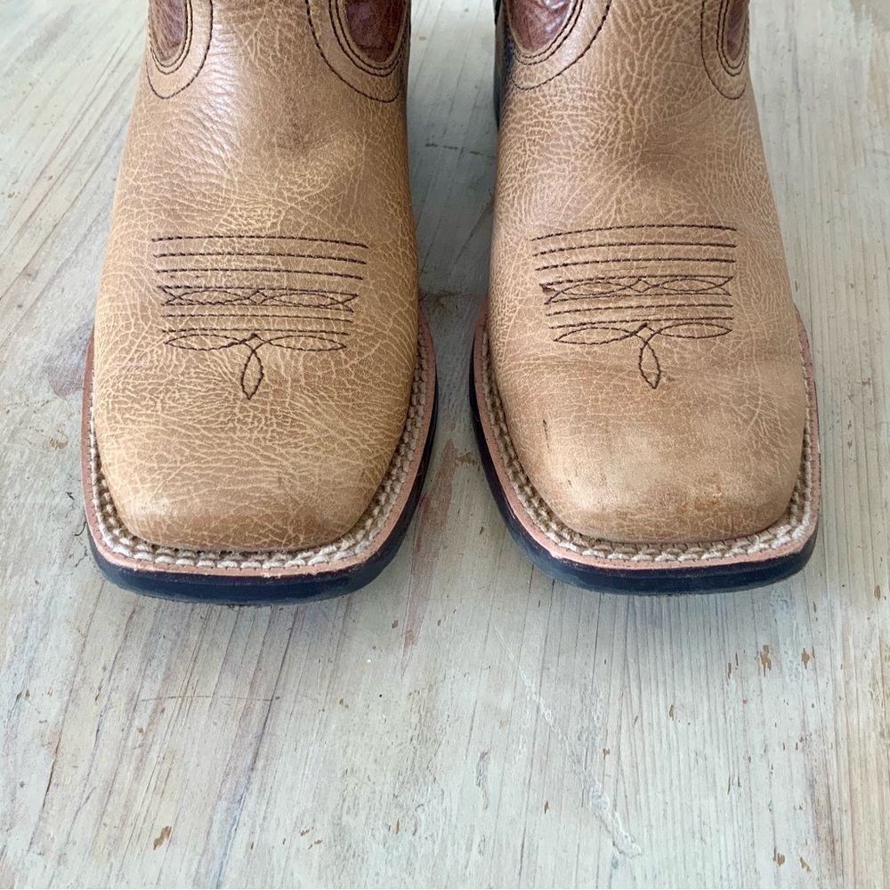 Ariat Square Toe, Leather, Western Boots, Little Boys Size 2.5 - Picture 5 of 10
